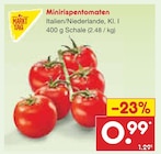 Minirispentomaten im Netto Marken-Discount Prospekt Minirispentomaten von Markttag im aktuellen Netto Marken-Discount Prospekt für 0,99 €