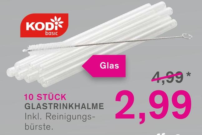 KODi Hamburg - Glastrinkhalme Glastrinkhalme Angebot bei KODi Hamburg im Prospekt Herbst % sparen
