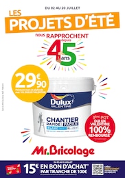 Prospectus Mr.Bricolage : «LES PROJETS D'ÉTÉ nous RAPPROCHENT depuis 45 ans» avec 26 pages, 02/07/2025 - 20/07/2025 Catalogue Mr.Bricolage en cours à Champcevinel et aux alentours : «LES PROJETS D'ÉTÉ nous RAPPROCHENT depuis 45 ans» avec 26 pages, valable du 02/07/2025 au 20/07/2025