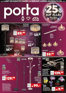 Aktueller porta Möbel Bergheim Prospekt porta Möbel Bergheim Prospekt "25% AUF LAMPEN, HAUSHALT & CO." mit 4 Seiten