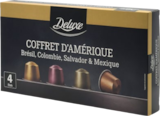 Coffret d'Amérique : capsules de café x 40 - DELUXE - Lidl à Rezé Coffret d'Amérique : capsules de café x 40 - DELUXE en promo chez Lidl Rezé à 7,99 €