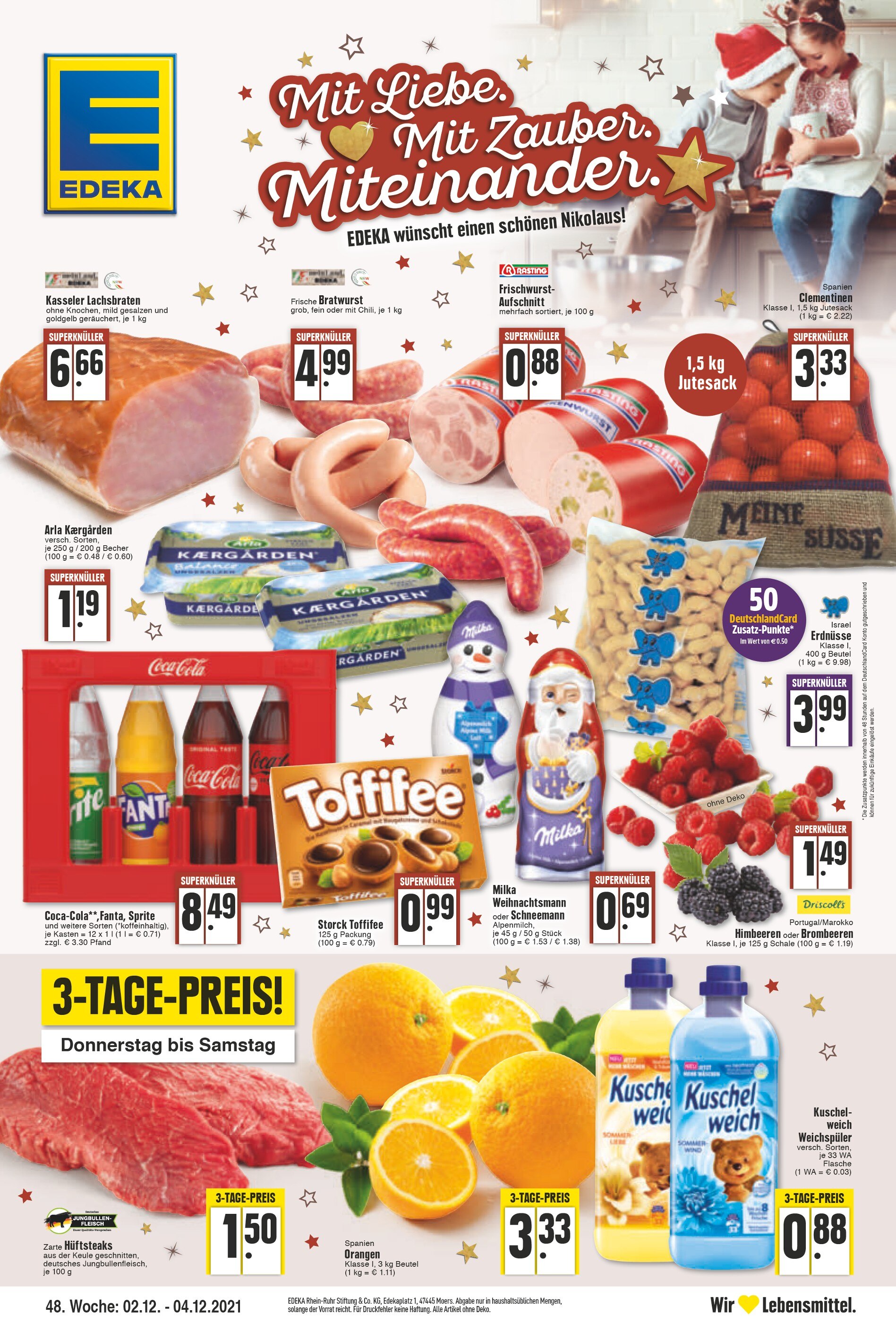 EDEKA Prospekt für Essen mit 1 Seite EDEKA Prospekt für Essen: "Unser Herzstück", 1 Seite, 02.12.2021 - 04.12.2021