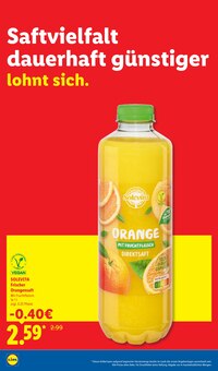 Saft im aktuellen Lidl Prospekt (Duisburg) Saft im Lidl Prospekt "Der PreisfĂĽhrer macht Deutschland dauerhaft gĂĽnstiger!" mit 38 Seiten (Duisburg)