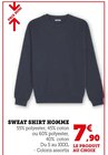 Sweat shirt homme en promo chez Super U Besançon à 7,90 €