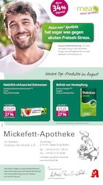 mea - meine apotheke Apotheken Prospekt der aktuellen Woche mit 4 Seiten, gültig von 01.08.2026 bis 31.08.2026, in Söhlde und Umgebung Aktueller mea - meine apotheke Apotheken Prospekt in Söhlde und Umgebung, "Unsere August-Angebote" mit 4 Seiten, 01.08.2026 - 31.08.2026