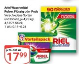 Waschmittel Pulver, Flüssig oder Pods Angebote von Ariel bei GLOBUS Trier für 17,99 €