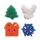 Eponge scrub noel x4 en promo chez B&M Eponge scrub noel x4 dans le catalogue B&M