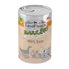 LandFleisch B.A.R.F.2GO 100% von der Ente 400 g im Angebot bei Zookauf in Kaarst LandFleisch B.A.R.F.2GO 100% von der Ente 400 g Angebote von Landfleisch bei Zookauf Kaarst für 2,19 €