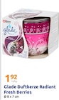 Duftkerze Radiant Fresh Berries im Action Prospekt Duftkerze Radiant Fresh Berries von Glade im aktuellen Action Prospekt für 1,92 €