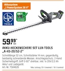 Akku-Heckenschere Set „a-hs-20/52-2“ Angebote von Lux Tools bei OBI Hamburg für 59,99 €