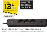 Tout Faire Blagny - Promo Bloc 3 prises avec interrupteur noir Promo Bloc 3 prises avec interrupteur noir à 13,90 € dans le catalogue Tout Faire à Blagny
