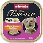 animonda Vom Feinsten Mini Senior mit Huhn + Kaninchen und Basilikum 100 g Angebote von Vom Feinsten bei Zookauf Remscheid für 0,59 €