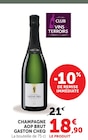 Champagne AOP Brut - GASTON CHEQ en promo chez Hyper U Saintes à 18,90 €
