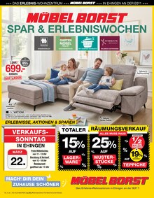 Möbel Borst Prospekt SPAR- & ERLEBNISWOCHEN mit 12 Seiten