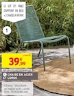 Chaise en acier et corde - Intermarché à Avignon Chaise en acier et corde en promo chez Intermarché Avignon à 39,99 €