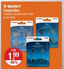 Knopfzellen CR2025 im V-Markt Prospekt Knopfzellen CR2025 von V-MARKT im aktuellen V-Markt Prospekt für 1,99 €