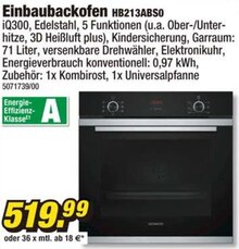 Einbaubackofen HB213ABS0 bei POCO in Bonn Einbaubackofen HB213ABS0 im Angebot bei POCO Bonn für 519,99 €