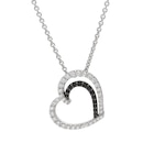 Collier en argent rhodié et oxydes de zirconium noirs et blancs en promo chez E.Leclerc Collier en argent rhodié et oxydes de zirconium noirs et blancs dans le catalogue E.Leclerc