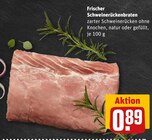 Aktuelles Frischer Schweinerückenbraten Angebot bei REWE in Gelsenkirchen ab 0,89 €