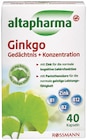 Mariendistel Kapseln oder Ginkgo Gedächtnis + Konzentration von Altapharma im aktuellen Rossmann Prospekt