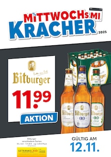 Aktueller Getränkeland Prospekt "Mittwochskracher" Seite 1 von 1 Seite für Ludwigslust