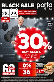 Aktueller porta Möbel Prospekt mit Brötchen, "BLACK SALE", Seite 1