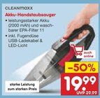 Akku-Handstaubsauger im Angebot bei Netto Marken-Discount in Mettmann Akku-Handstaubsauger Angebote von CLEANmaxx bei Netto Marken-Discount Mettmann für 19,99 €