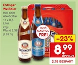 Weißbier Hell oder Alkoholfrei im Angebot bei Netto Marken-Discount in Monheim Weißbier Hell oder Alkoholfrei Angebote von Erdinger bei Netto Marken-Discount Monheim für 8,99 €