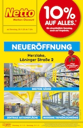 Netto Marken-Discount Prospekt für Herzlake: "Neueröffnung - 10% auf ALLES", 6 Seiten, 25.11.2025 - 29.11.2025