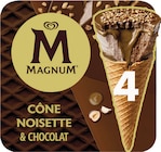 Cône glacé noisette & chocolat x4 - MAGNUM - Intermarché Super à Reims Cône glacé noisette & chocolat x4 - MAGNUM en promo chez Intermarché Super Reims à 2,97 €