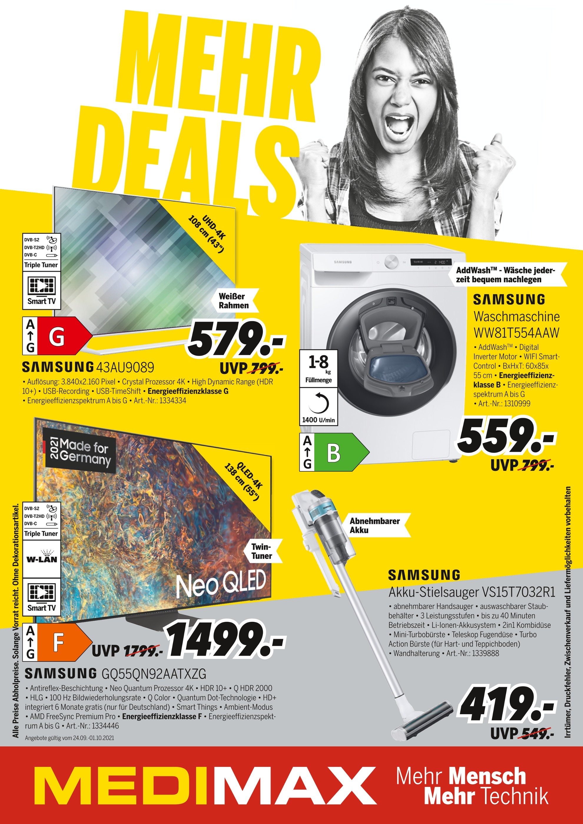 MEDIMAX Prospekt für Berlin mit 2 Seiten MEDIMAX Prospekt für Berlin: "MEHR DEALS", 2 Seiten, 24.09.2021 - 01.10.2021