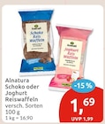 Schoko oder Joghurt Reiswaffeln im budni Prospekt Schoko oder Joghurt Reiswaffeln von Alnatura im aktuellen budni Prospekt für 1,69 €