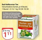 Husten- und Bronchial Tee im Angebot bei GLOBUS in Altenburg Husten- und Bronchial Tee Angebote von Bad Heilbrunner bei GLOBUS Altenburg für 1,11 €