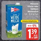 frische oder haltbare Weidemilch von Hansano im aktuellen EDEKA Prospekt