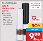 Salz- & Pfeffermühlen, 2er Set von GOURMETmaxx für 9,99 € bei Netto Marken-Discount im Angebot Salz- & Pfeffermühlen, 2er Set von GOURMETmaxx im aktuellen Netto Marken-Discount Prospekt