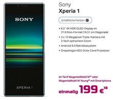 Smartphone Xperia 1 bei Telekom Partner Tönisvorst in Krefeld Smartphone Xperia 1 im Angebot bei Telekom Partner Tönisvorst Krefeld für 199,00 €