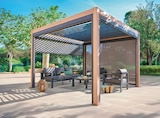 Pergola bioclimatique Evora effet bois 4×3m - Hespéride en promo chez Maxi Bazar Cergy à 2 290,00 €