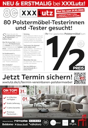 XXXLutz Möbelhäuser Prospekt "80 Polstermöbel-Testerinnen und -Tester gesucht!", 20 Seiten, 20.10.2025 - 20.10.2025 Aktueller XXXLutz Möbelhäuser Prospekt, "80 Polstermöbel-Testerinnen und -Tester gesucht!", mit Angeboten der Woche, gültig von 20.10.2025 bis 20.10.2025