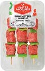Viande Bovine Française : 3 brochettes de bœuf poivrons verts - MAÎTRE JACQUES en promo chez Intermarché Viande Bovine Française : 3 brochettes de bœuf poivrons verts - MAÎTRE JACQUES dans le catalogue Intermarché