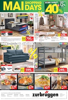 Kleiderschrank im Zurbrüggen Prospekt "MAI SHOPPING DAYS - JETZT SPAREN" mit 18 Seiten (Bochum)