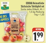 nah und gut Gröditz - Sächsische Tafeläpfel rot Angebot im Prospekt Sächsische Tafeläpfel rot bei nah und gut im Gröditz Prospekt für 1,99 €