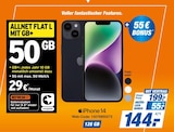 Aktuelles iPhone 14 und ALLNET FLAT L MIT GB + 50 GB Angebot bei expert in Lübeck ab 29,00 €