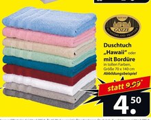 Gözze Duschtuch „Hawaii“ oder mit Bordüre Angebot in Süsel im aktuellen Prospekt bei famila Nordost in Süsel
