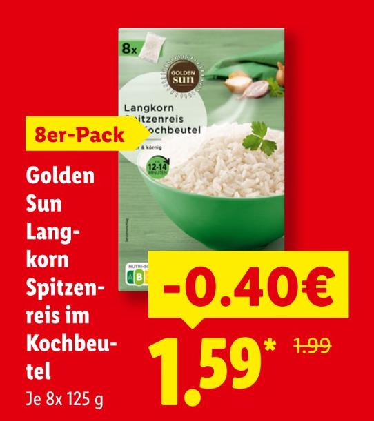 Langkorn Spitzenreis im Kochbeutel