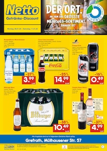 Cola im Netto Marken-Discount Prospekt "DER ORT, AN DEM DU IMMER AUSGEZEICHNETE PREISE FINDEST." mit 6 Seiten (Viersen)