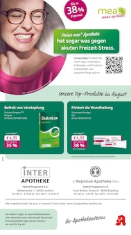 Aktueller mea - meine apotheke Prospekt "Unsere August-Angebote" Seite 1 von 4 Seiten für Landshut