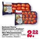 Cherry Rispen-Tomaten "Pralinen" oder Mini Pflaumentomaten "Nasch" Angebote von SanLucar bei E center Ludwigshafen für 2,22 €