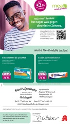Apotheken Prospekt von mea - meine apotheke in Geisingen Aktueller mea - meine apotheke Apotheken Prospekt für Geisingen: Unsere Juni-Angebote mit 4} Seiten, 01.06.2026 - 30.06.2026