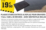 Promo Plaque stabilisatrice alveplac pour graviers 1166 x 1600 x 30 mm gris - avec géotextile inclus à 19,90 € dans le catalogue Tout Faire à Villebois-Lavalette