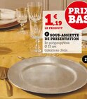 Sous-assiette de présentation en promo chez Super U Saint-Nazaire à 1,19 €